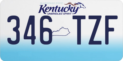 KY license plate 346TZF