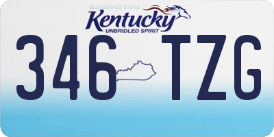 KY license plate 346TZG