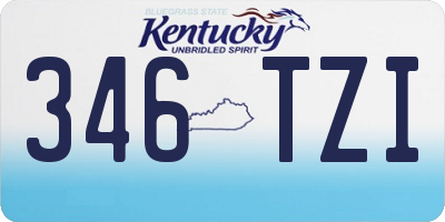 KY license plate 346TZI