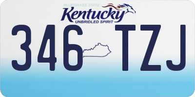 KY license plate 346TZJ