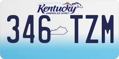 KY license plate 346TZM