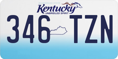 KY license plate 346TZN