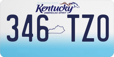 KY license plate 346TZO