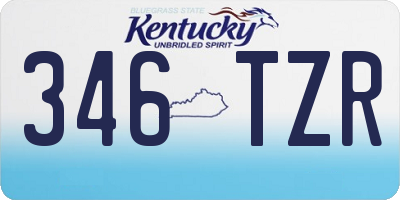 KY license plate 346TZR