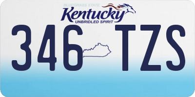 KY license plate 346TZS