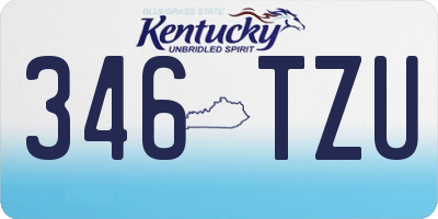 KY license plate 346TZU