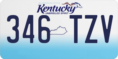 KY license plate 346TZV