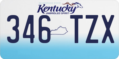 KY license plate 346TZX