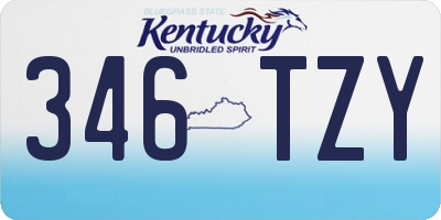 KY license plate 346TZY