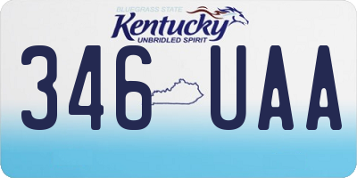 KY license plate 346UAA