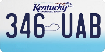 KY license plate 346UAB