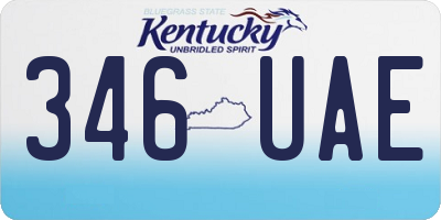 KY license plate 346UAE