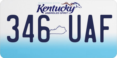 KY license plate 346UAF