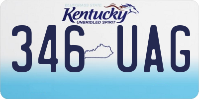 KY license plate 346UAG