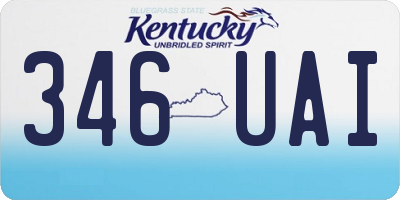 KY license plate 346UAI