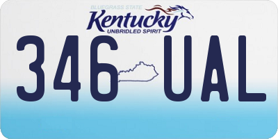 KY license plate 346UAL