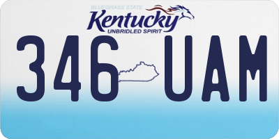 KY license plate 346UAM