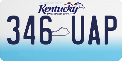 KY license plate 346UAP