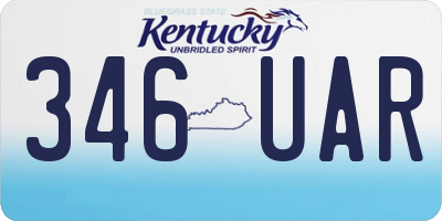 KY license plate 346UAR
