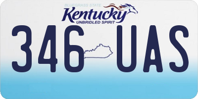 KY license plate 346UAS