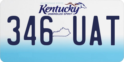 KY license plate 346UAT