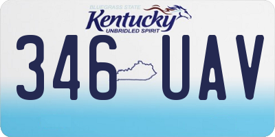 KY license plate 346UAV