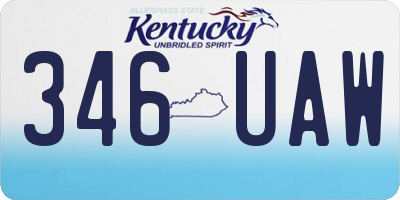 KY license plate 346UAW
