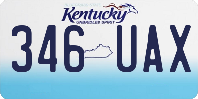 KY license plate 346UAX