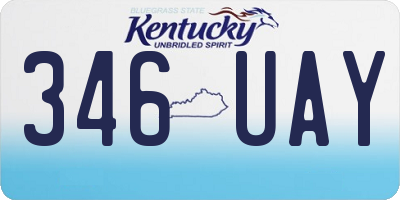 KY license plate 346UAY
