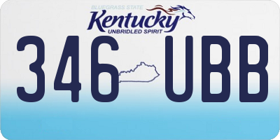 KY license plate 346UBB