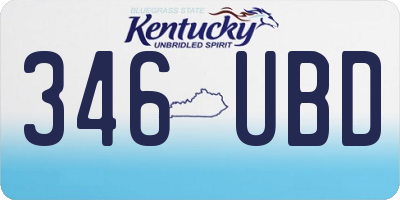 KY license plate 346UBD