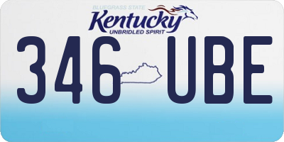 KY license plate 346UBE