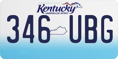 KY license plate 346UBG