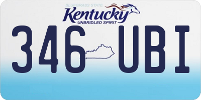 KY license plate 346UBI