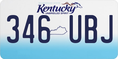 KY license plate 346UBJ