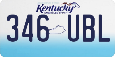KY license plate 346UBL