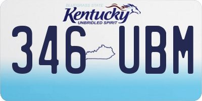 KY license plate 346UBM
