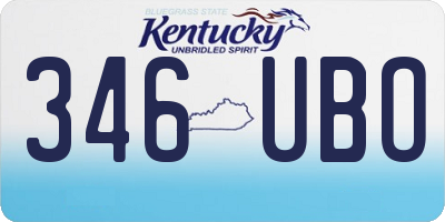 KY license plate 346UBO