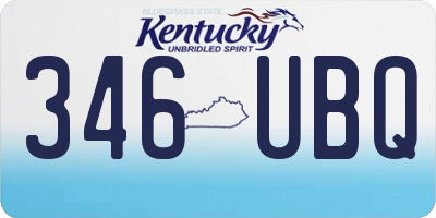 KY license plate 346UBQ