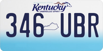 KY license plate 346UBR