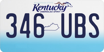 KY license plate 346UBS