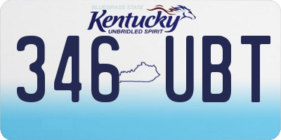 KY license plate 346UBT