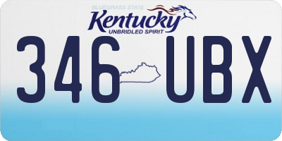 KY license plate 346UBX