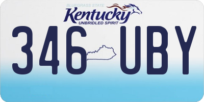 KY license plate 346UBY