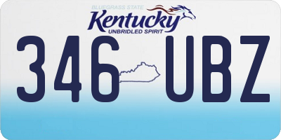 KY license plate 346UBZ