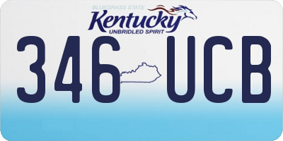 KY license plate 346UCB