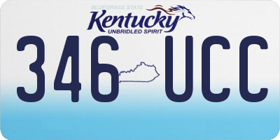 KY license plate 346UCC