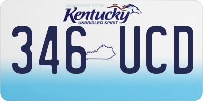 KY license plate 346UCD