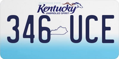 KY license plate 346UCE