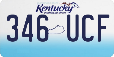 KY license plate 346UCF